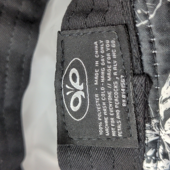 Petals and Peacocks Black and White Butterfly Bucket Hat One Size - Picture 4 of 4